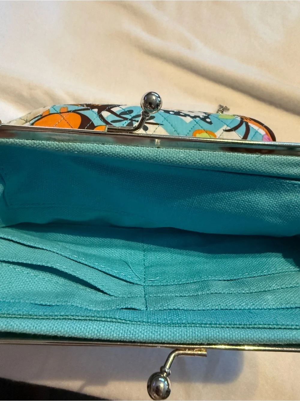 Owl Print Kiss Lock Wallet Clutch Crossbody Purse Chain Strap Colorful Quilted
